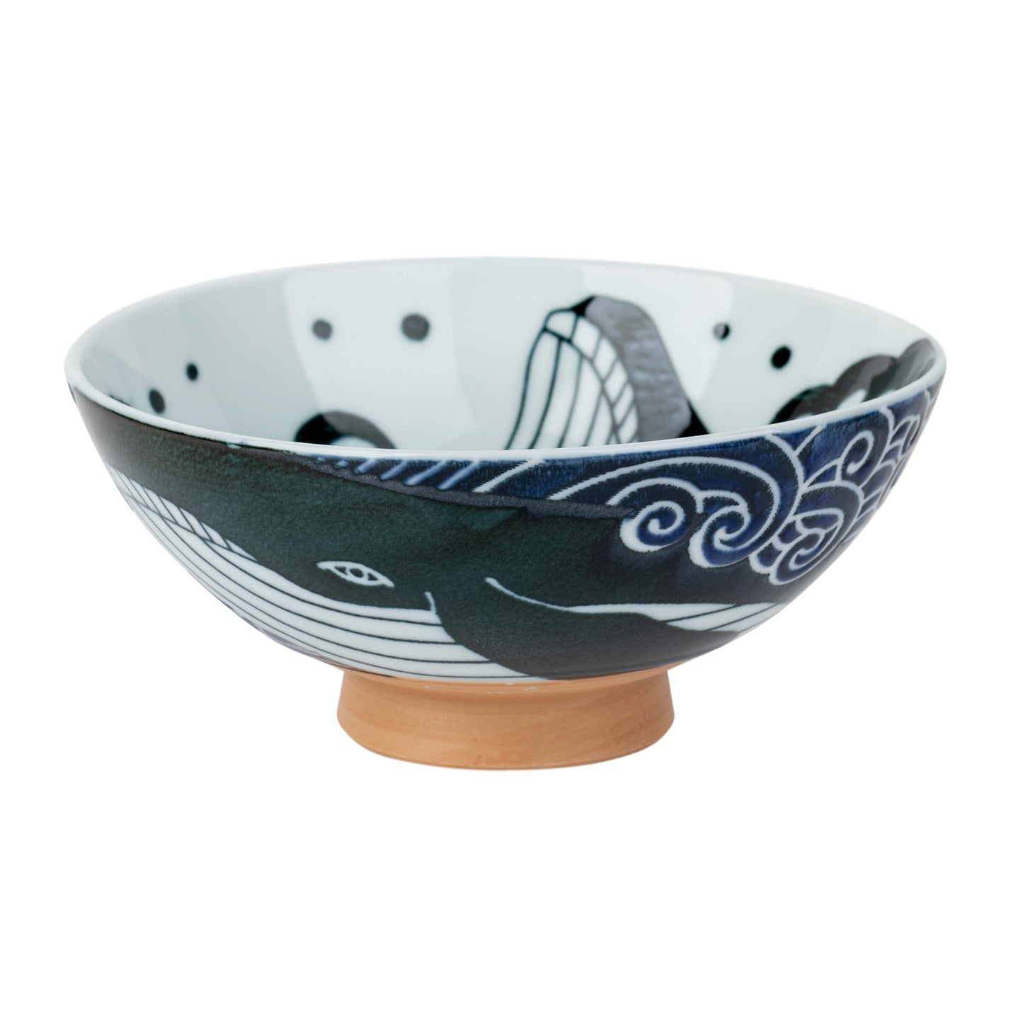 Whale Indigo Blue Large Japanese Rice Bowl