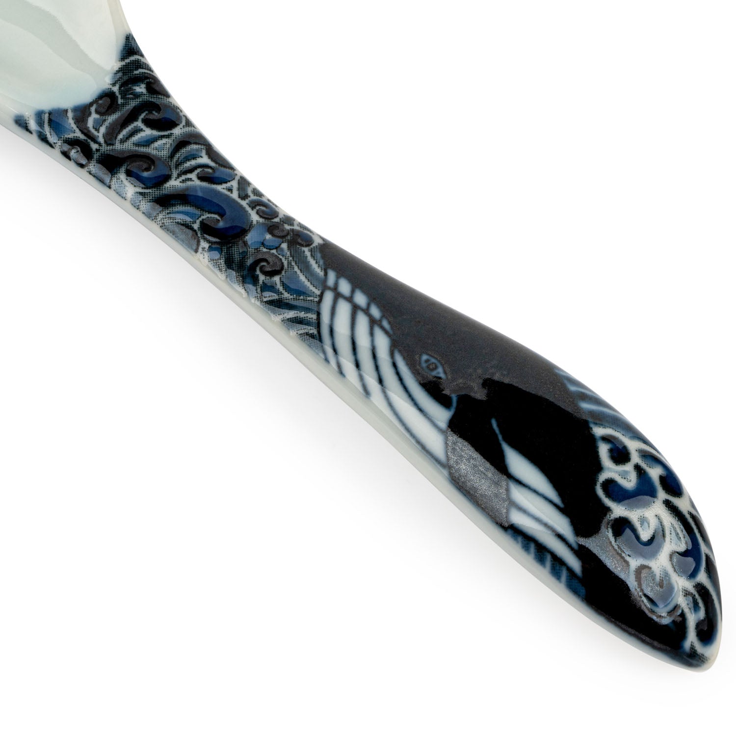 Indigo Blue Whale Premium Japanese Soup Spoon detail