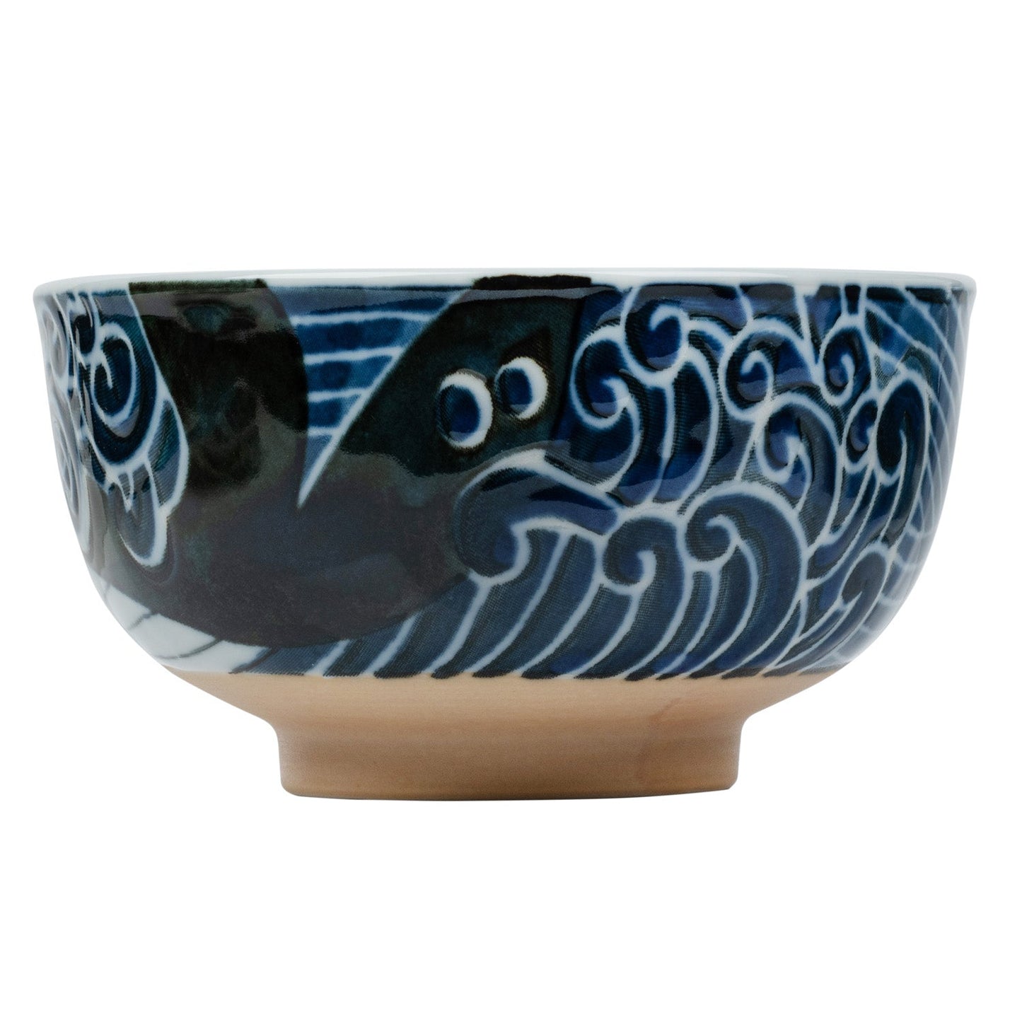 Whale Indigo Blue Small Japanese Bowl side