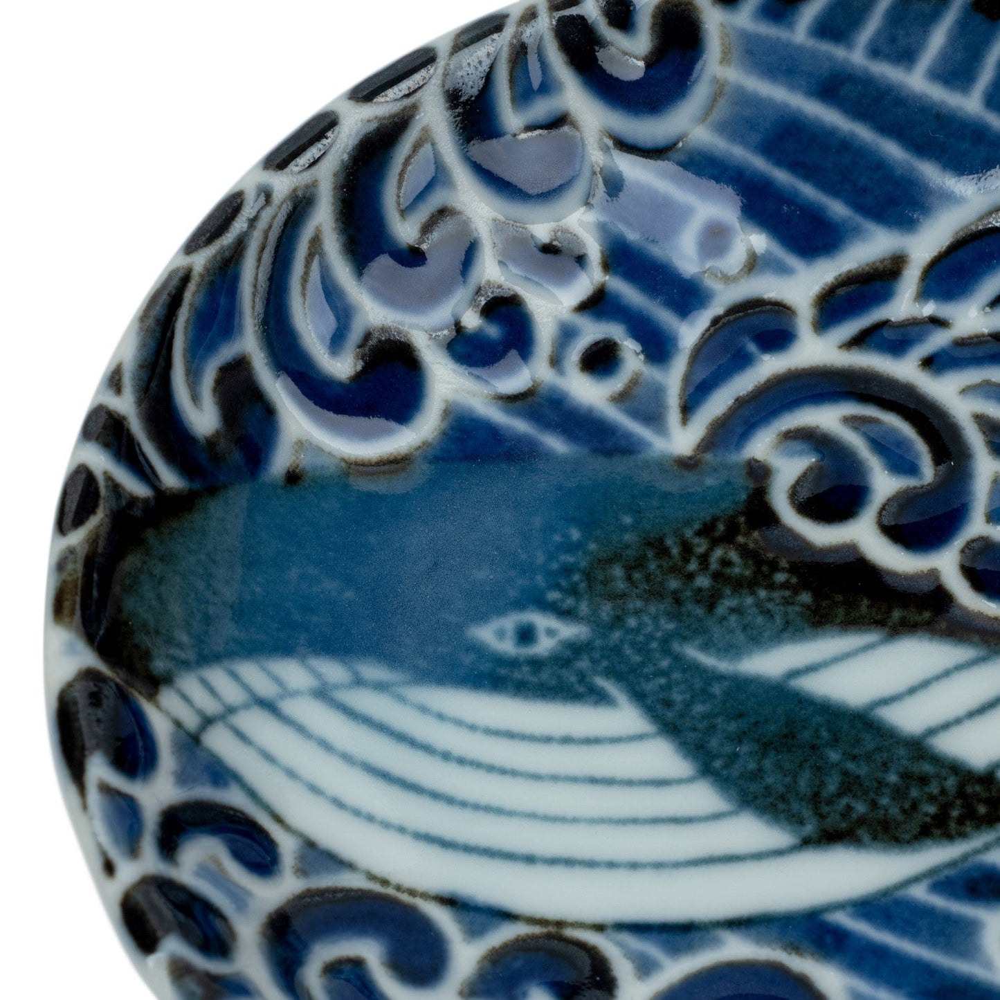 Whale Indigo Blue Small Japanese Sauce Dish detail