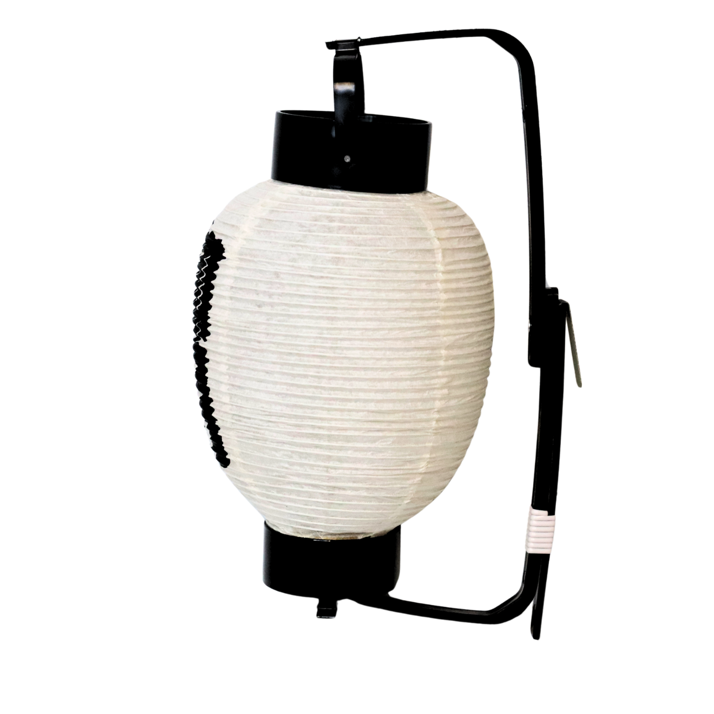 White Edo Style Japanese Paper Lantern right side