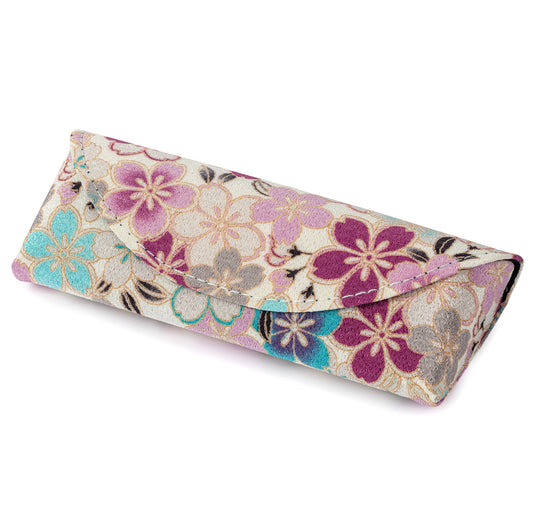 White Floral Japanese Glasses Case