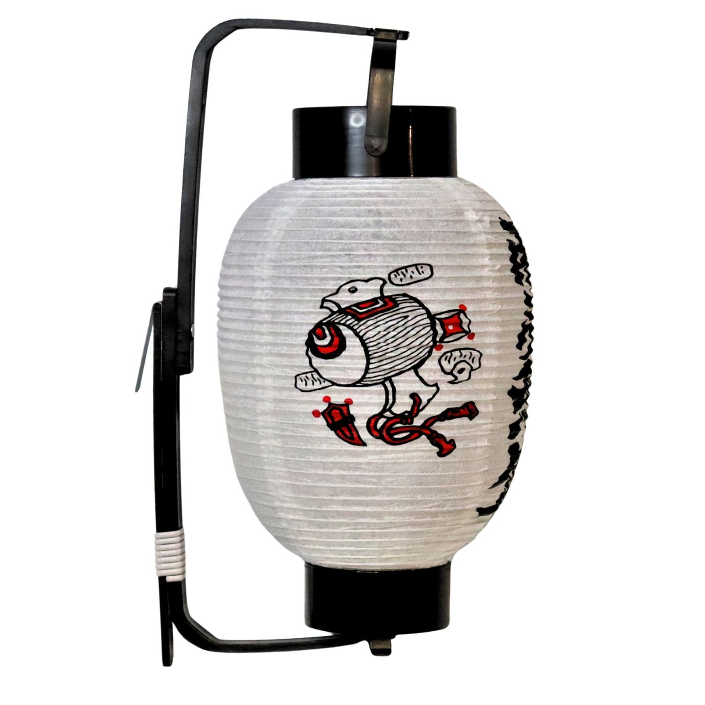White Prosperity for Business Japanese Paper Lantern left side