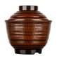 Wood Grain Effect Japanese Lacquer Soup Bowl and Lid side