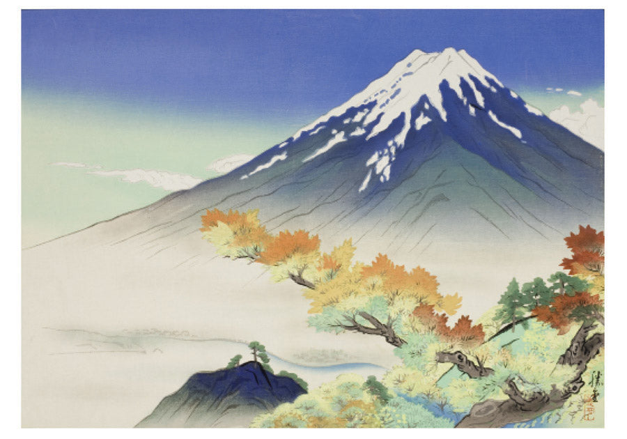 Autumn Fuji Japanese Greetings Card