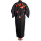 Black Butterfly Polyester Japanese Kimono