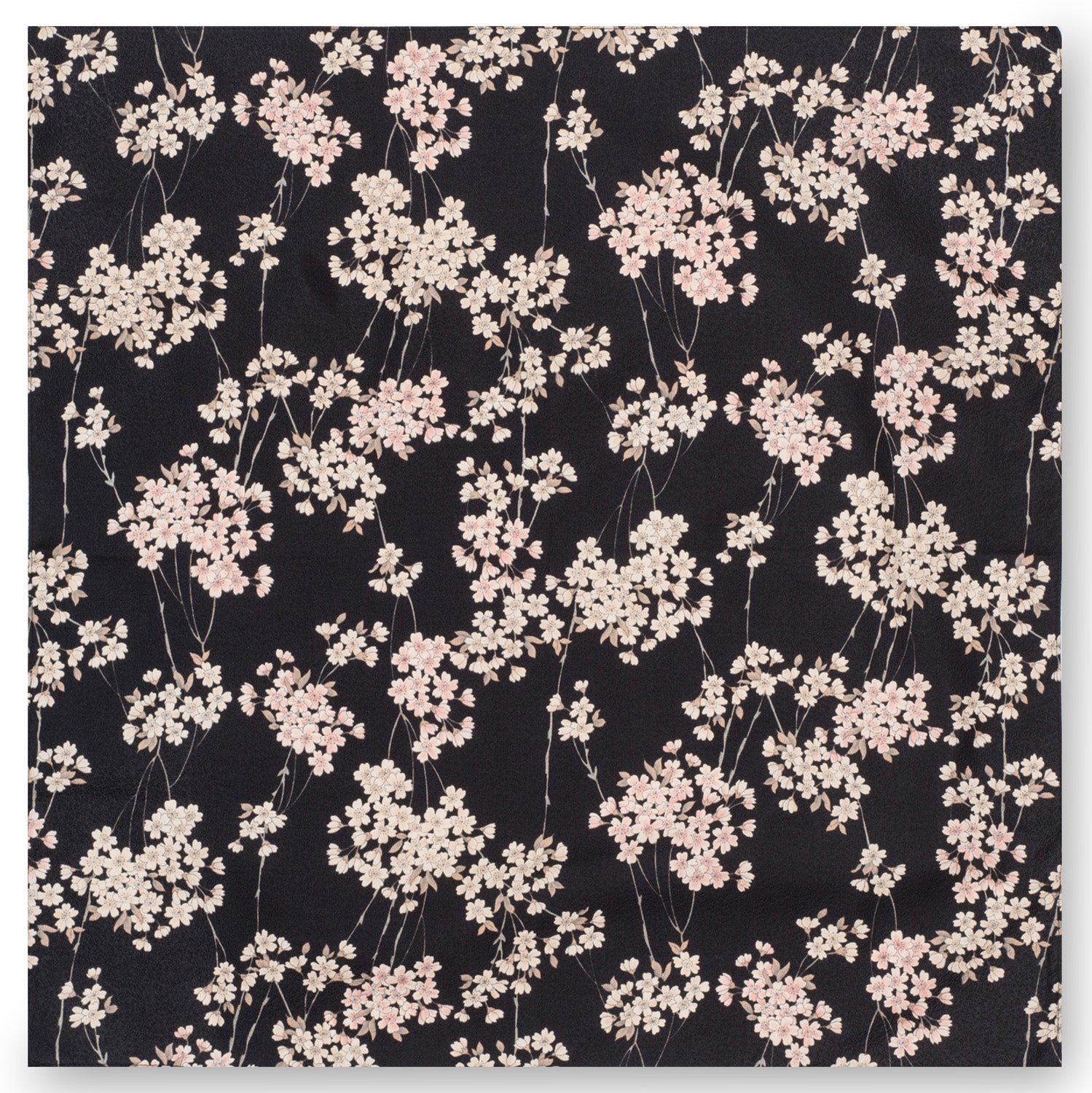 Black Cherry Blossom Ladies Japanese Handkerchief
