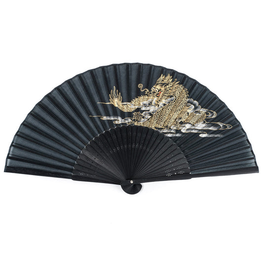 Black Dragon Japanese Folding Fan