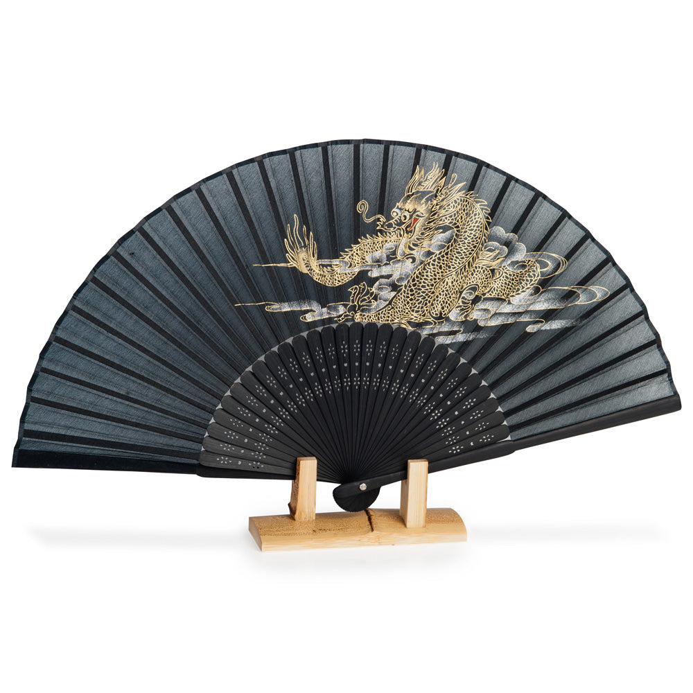 Black Dragon Japanese Folding Fan