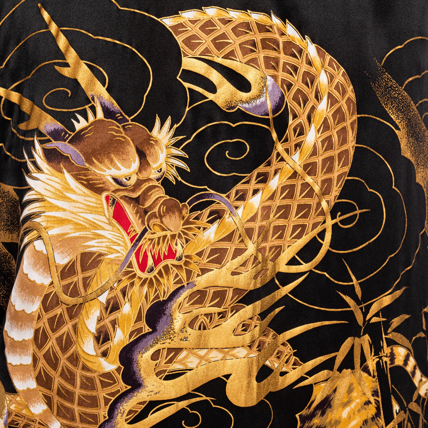 Black Dragon and Tiger Mens Silk Japanese Kimono – The Japanese Shop