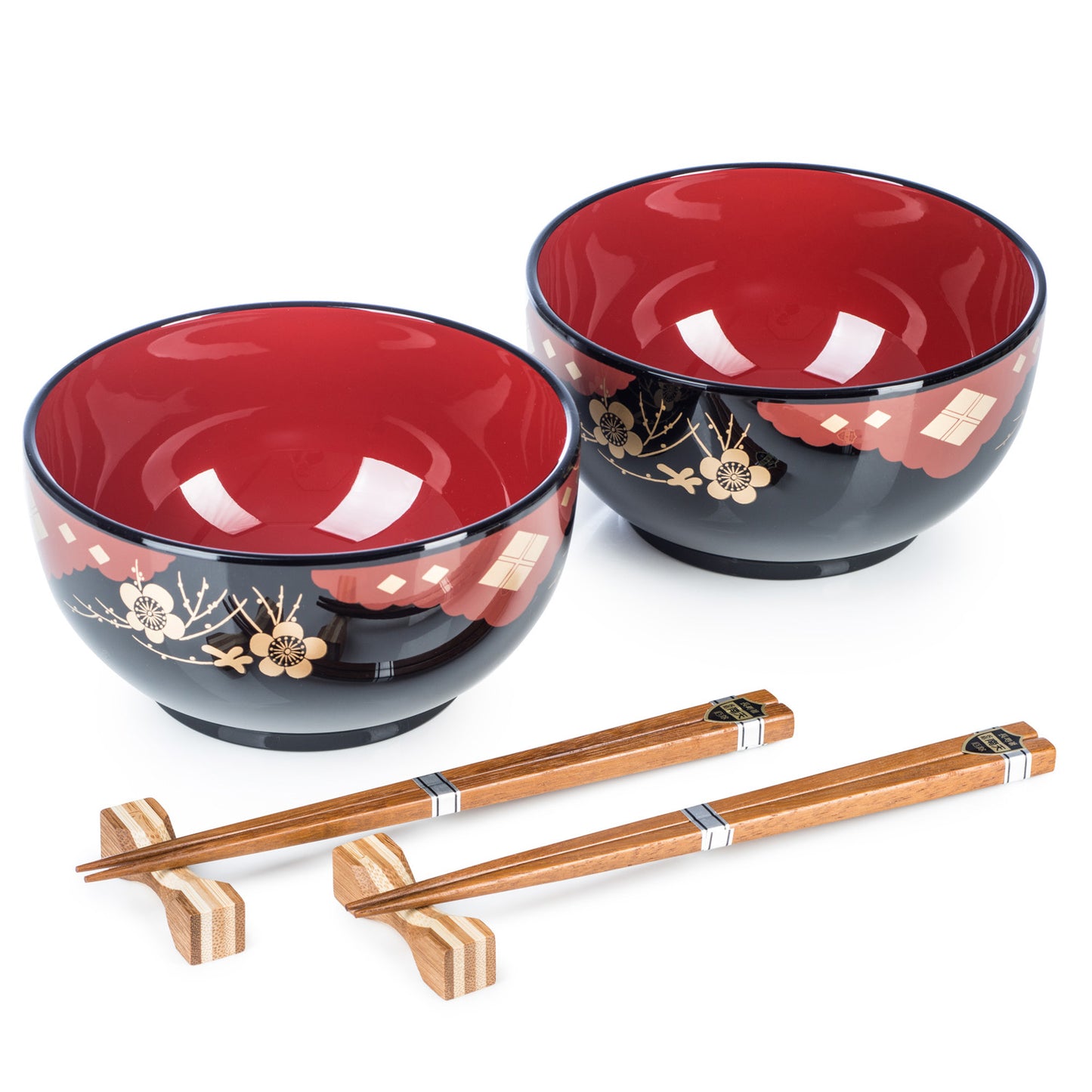 Black Lacquer Japanese Noodle Bowl Set