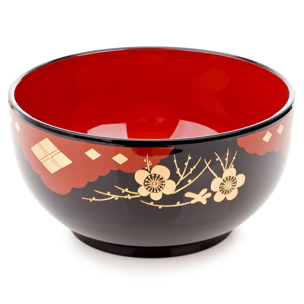 Black Lacquer Japanese Noodle Bowl Set