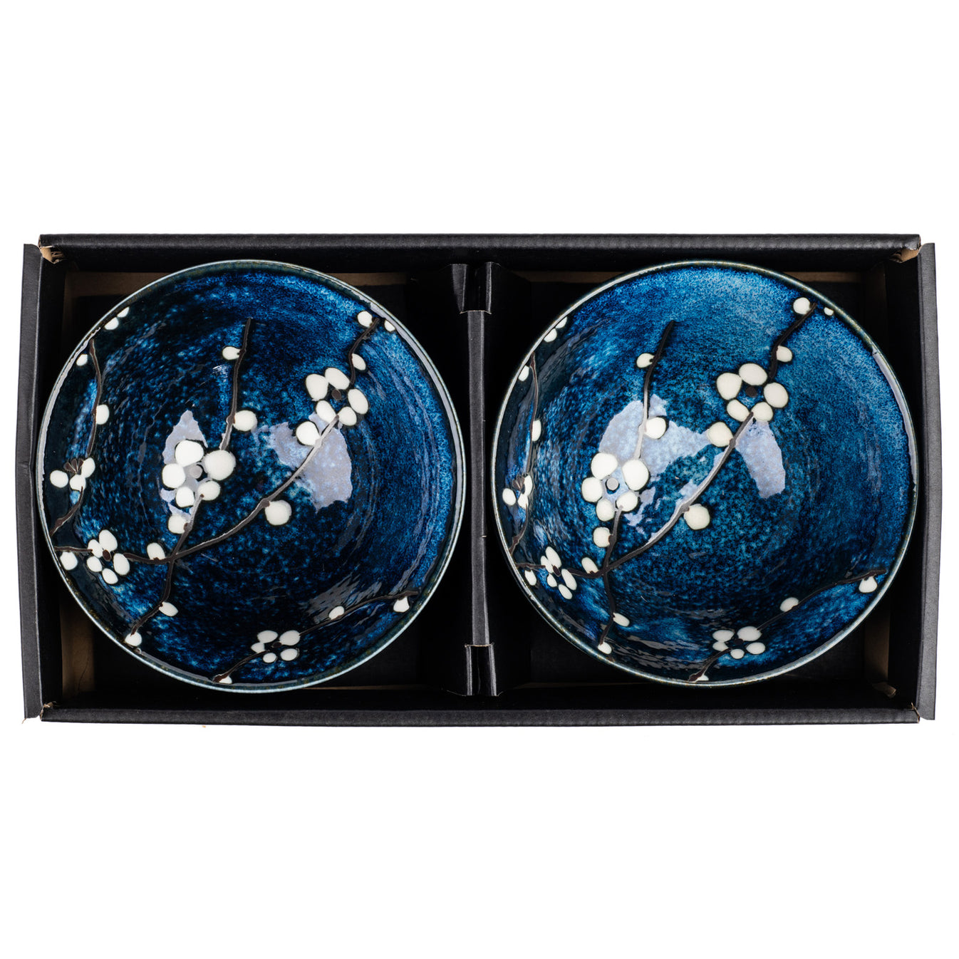 Blue Hana Cherry Blossom Japanese Rice Bowl Set The Japanese Shop