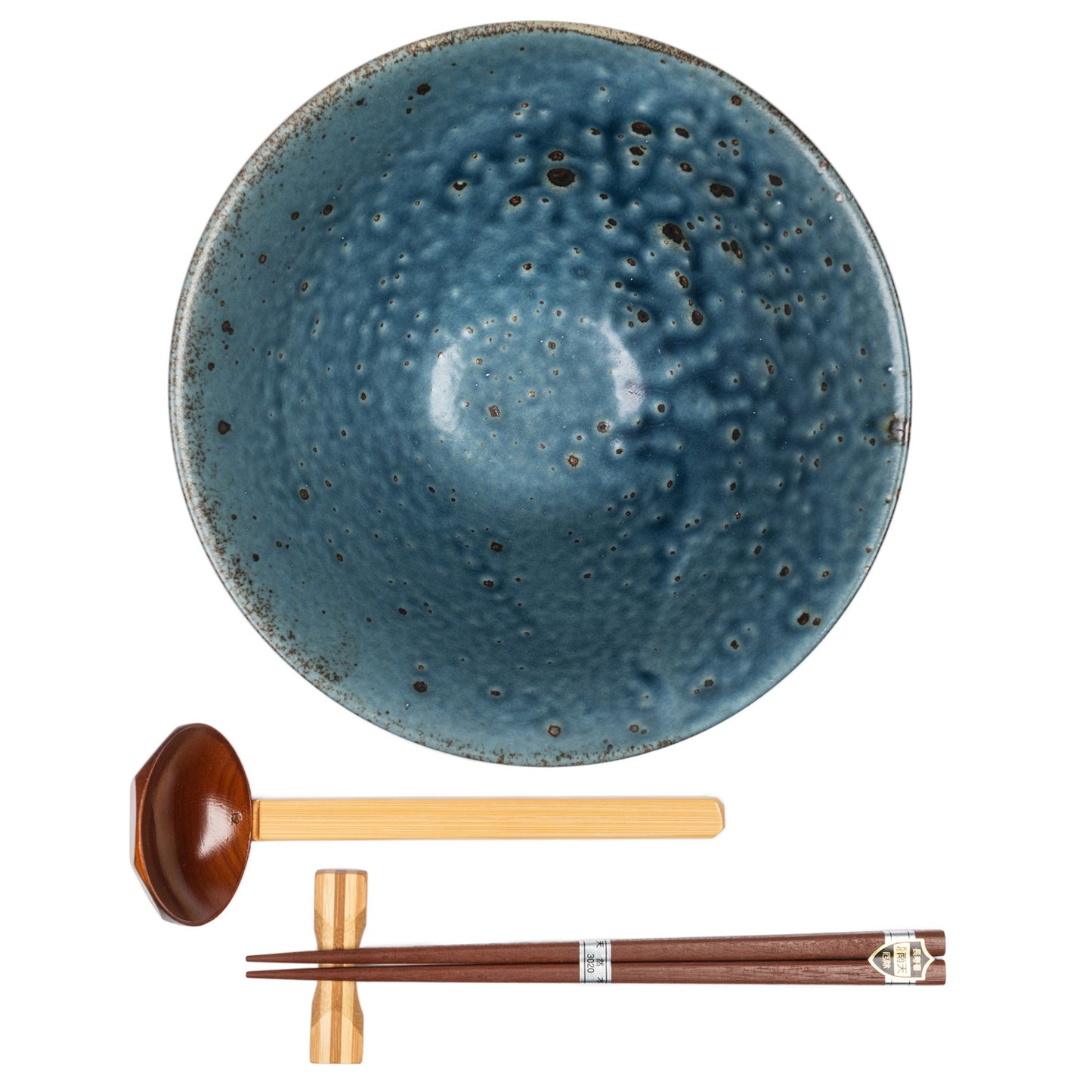 Blue Wabi Sabi Premium Japanese Ramen Bowl Set