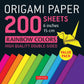 Book of 200 Sheets Rainbow Colours Origami Paper