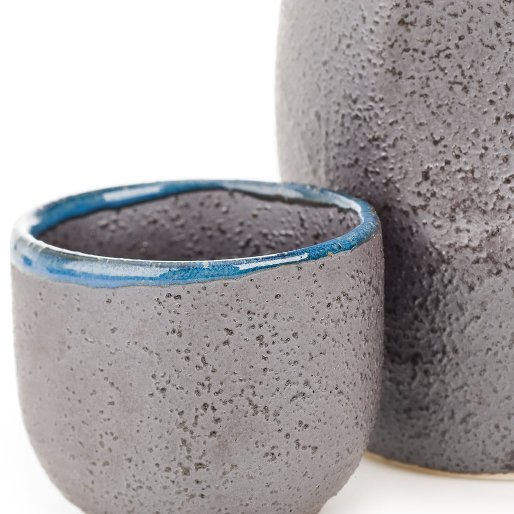 Charcoal Grey 5pce Japanese Sake Set
