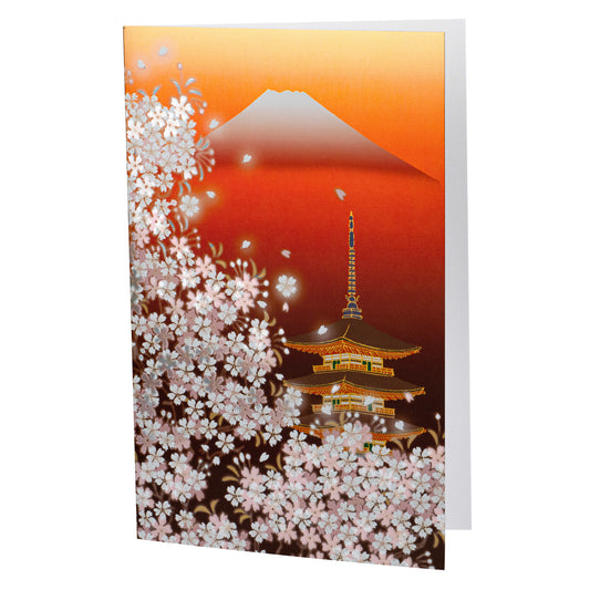 Cherry Blossom at Mount Fuji Japanese Notecard
