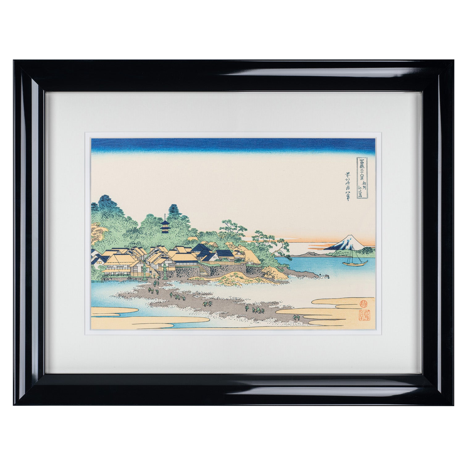 Framed Enoshima in Sagami Japanese Woodblock Print – The Japanese Shop