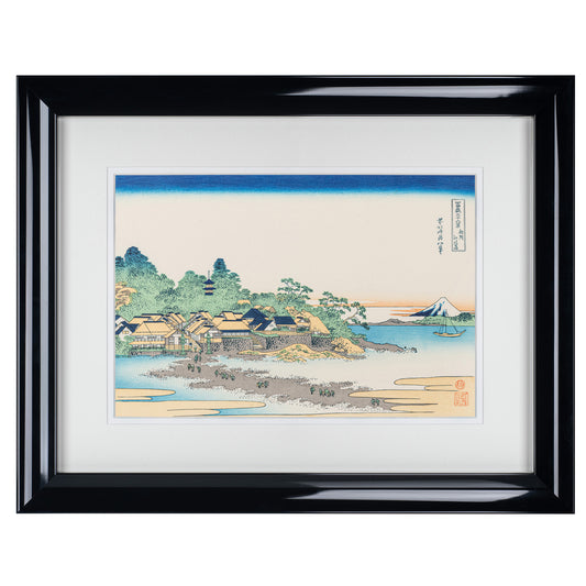 Framed Enoshima in Sagami Japanese Woodblock Print