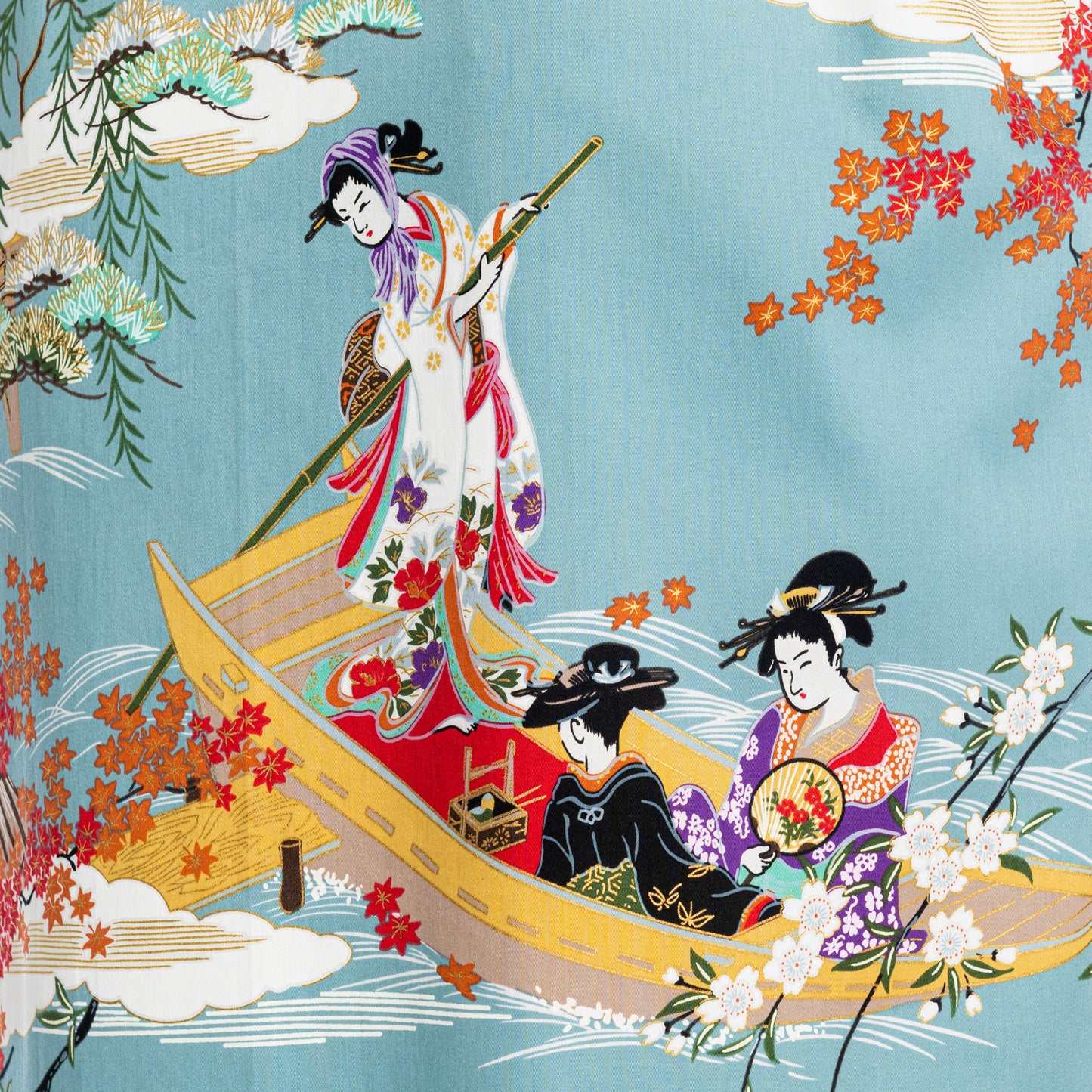 Geisha Long Blue Japanese Kimono