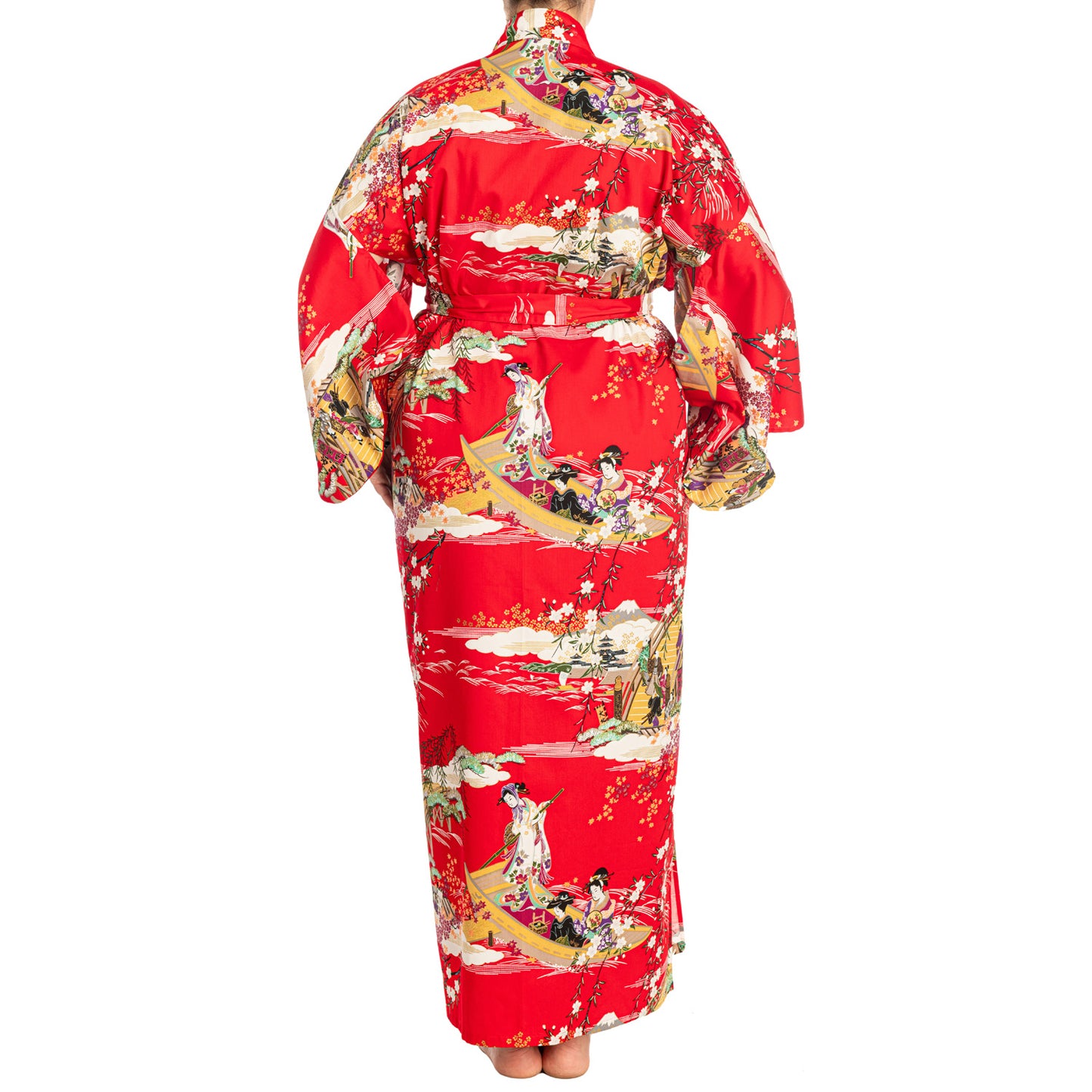 Geisha Long Red Japanese Kimono XL