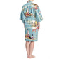 Geisha Short Blue Japanese Kimono