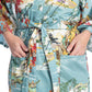 Geisha Short Blue Japanese Kimono