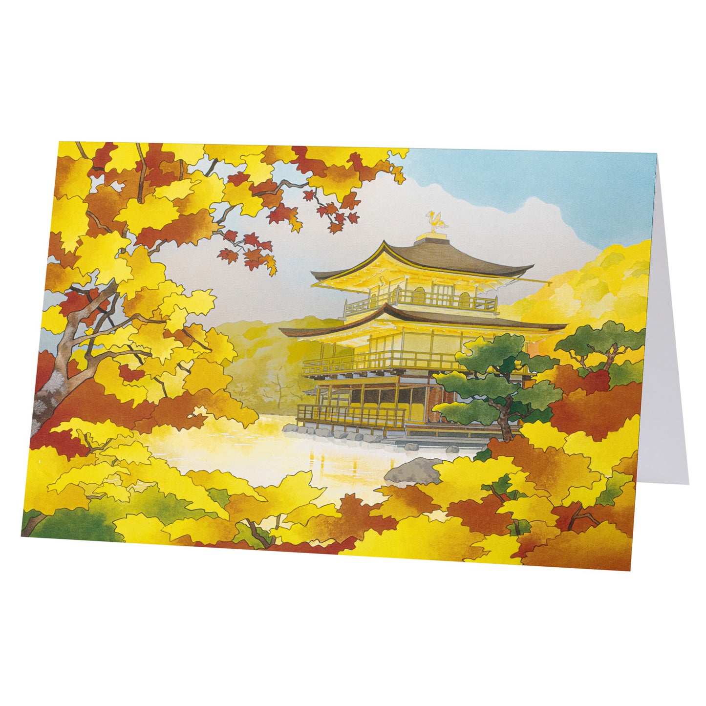 Golden Temple in Autumn Japanese Card