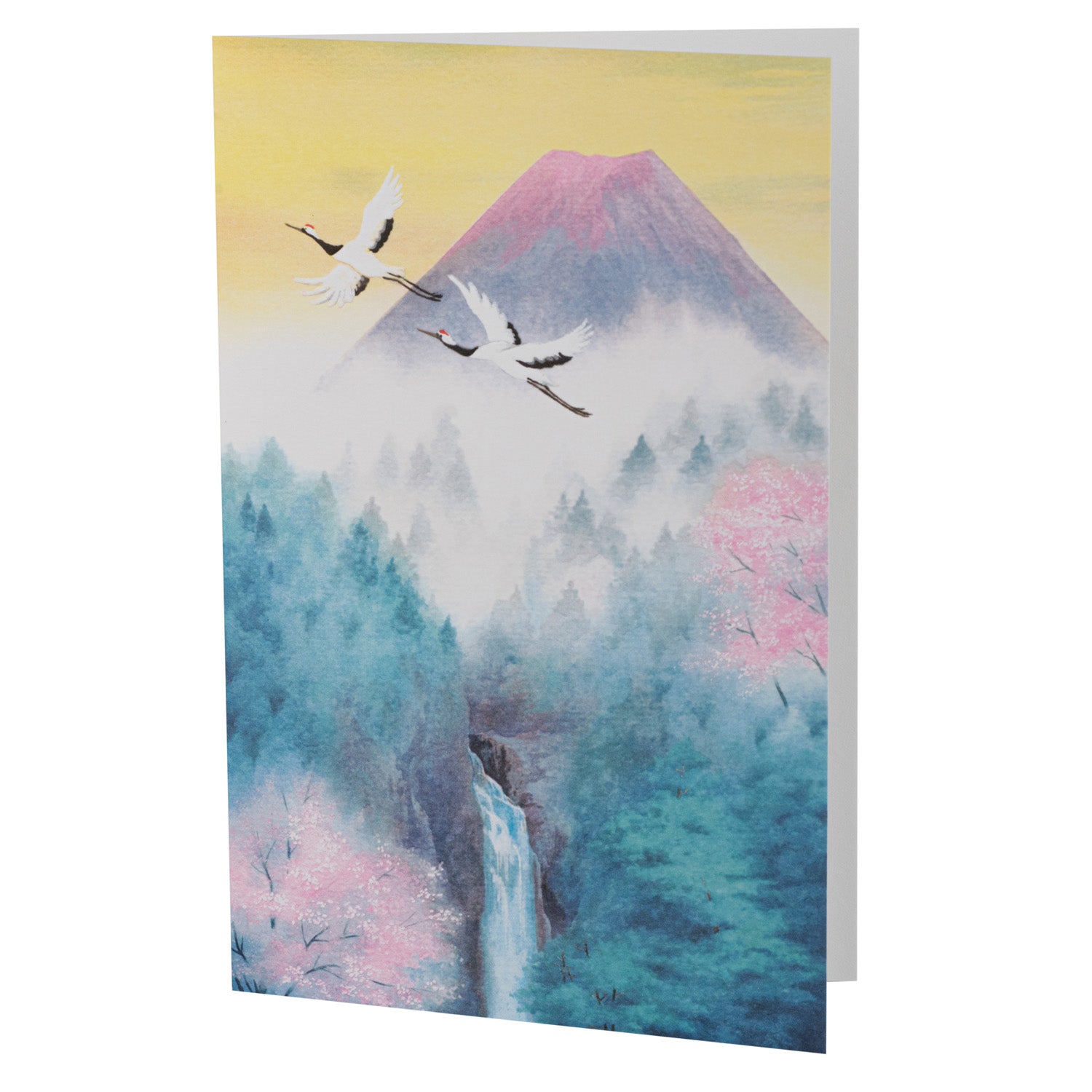 Good Luck Couple Cranes Japanese Card