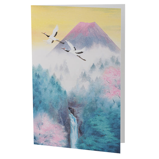 Good Luck Couple Cranes Japanese Card