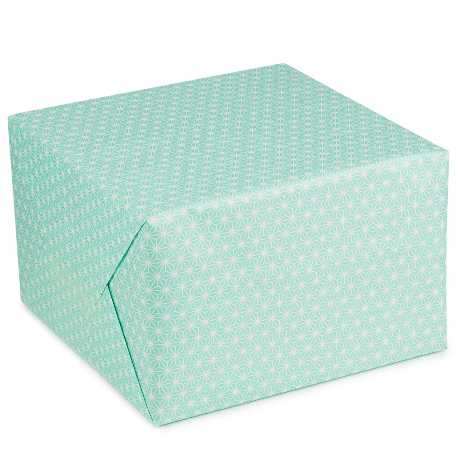 Green Asanoha Japanese Gift Wrapping Paper