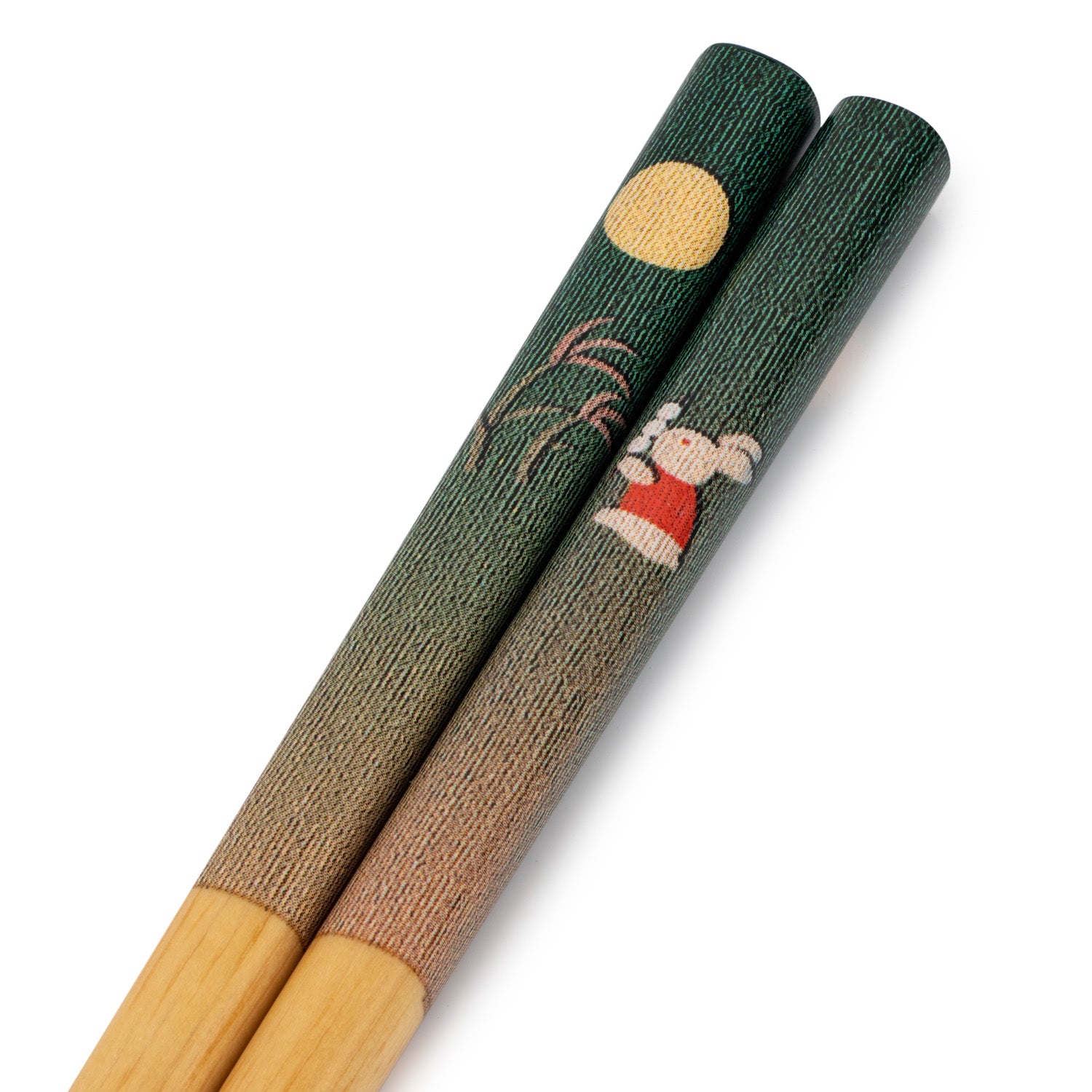 Green Rabbit and Full Moon Japanese Chopsticks