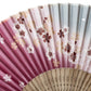 Grey and Pink Cherry Blossom Japanese Fan detail