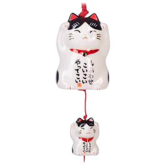 Happy Tabby Lucky Cat Japanese Wind Chime