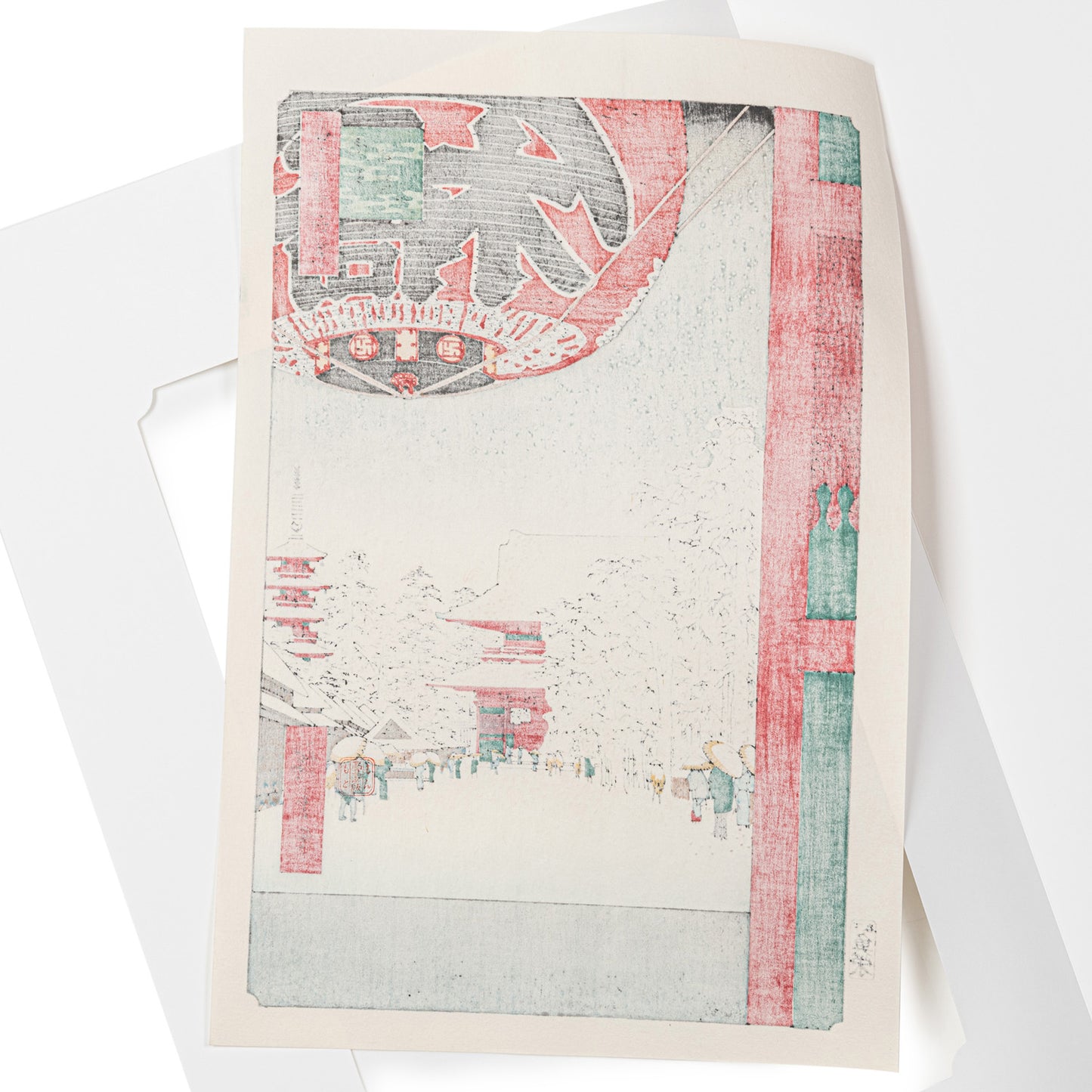 Framed Kinryuzan Sensoji Temple Woodblock Print