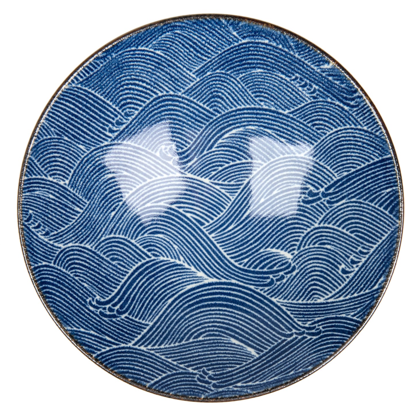 Large Blue Wave Japanese Serving Bowl The Japanese Shop