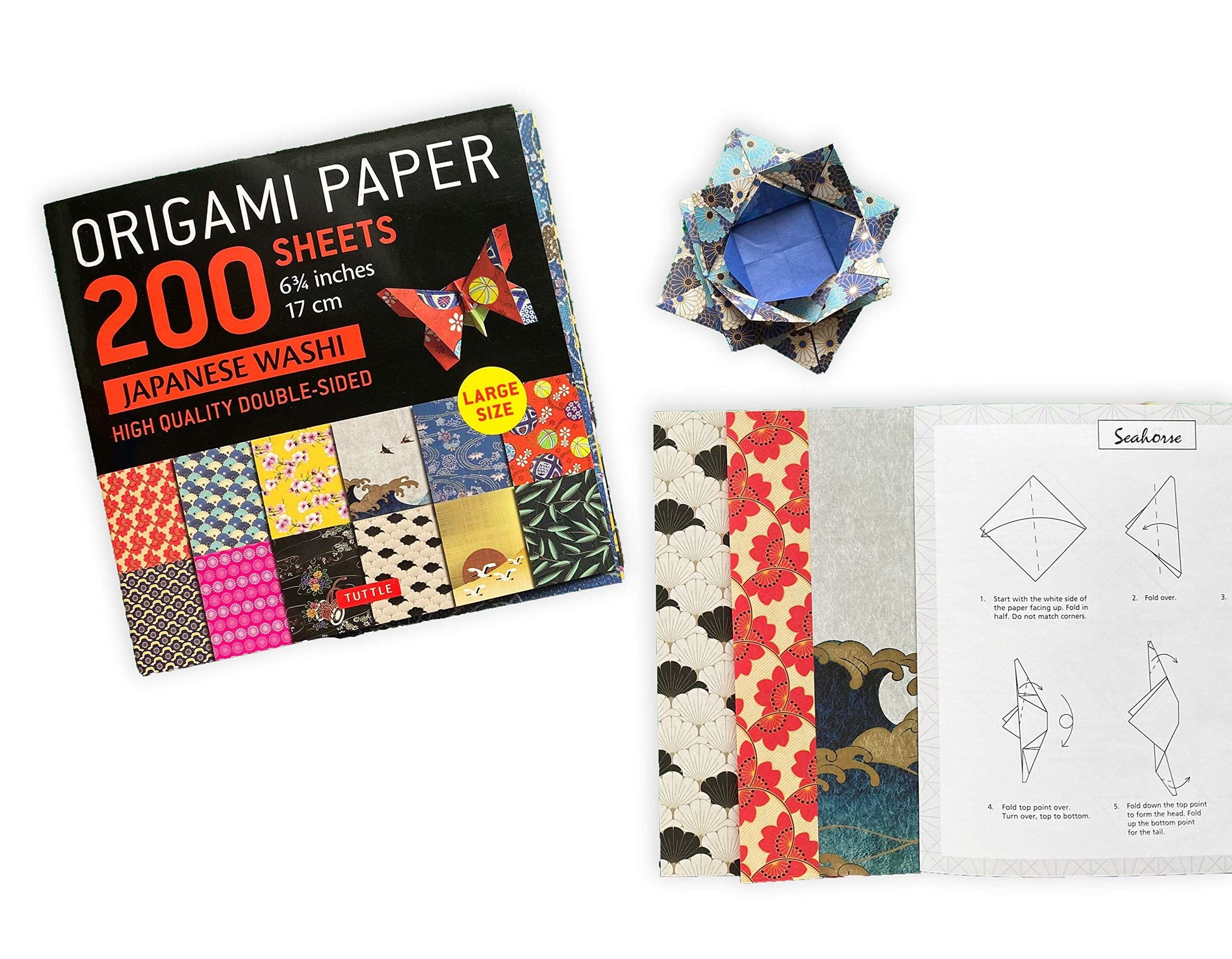 Large Book of 200 Sheets Japanese Washi Origami Paper