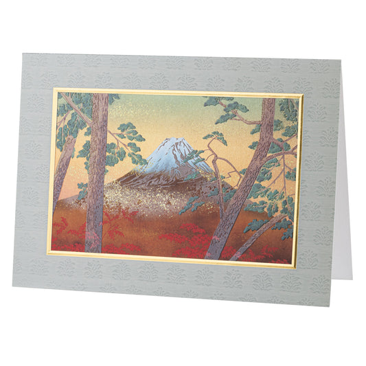 Large Snow Capped Mount Fuji Japanese Card