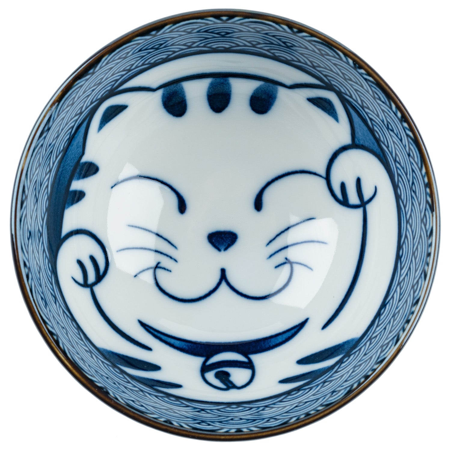 Lucky Cat Ceramic Japanese Rice Bowl
