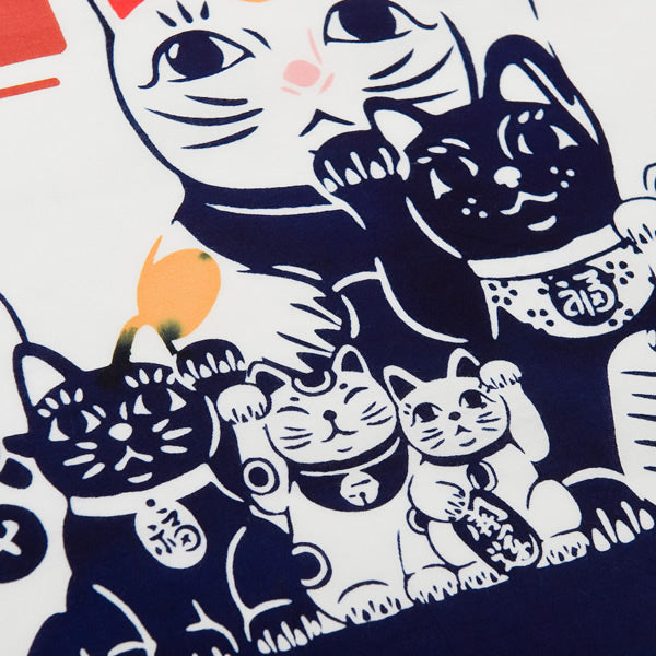 Lucky Cat Tenugui Japanese Wall Hanging Set