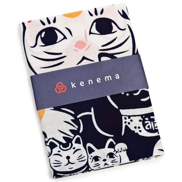 Lucky Cat Tenugui Japanese Hand Towel