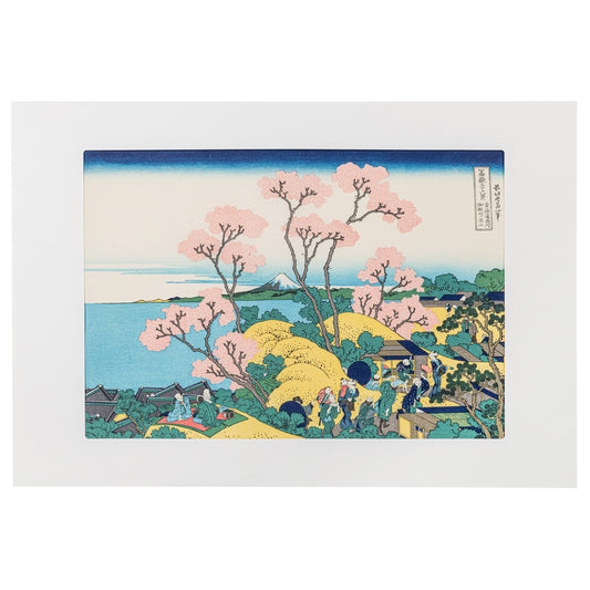 Mount Fuji from Shinagawa Woodblock Print