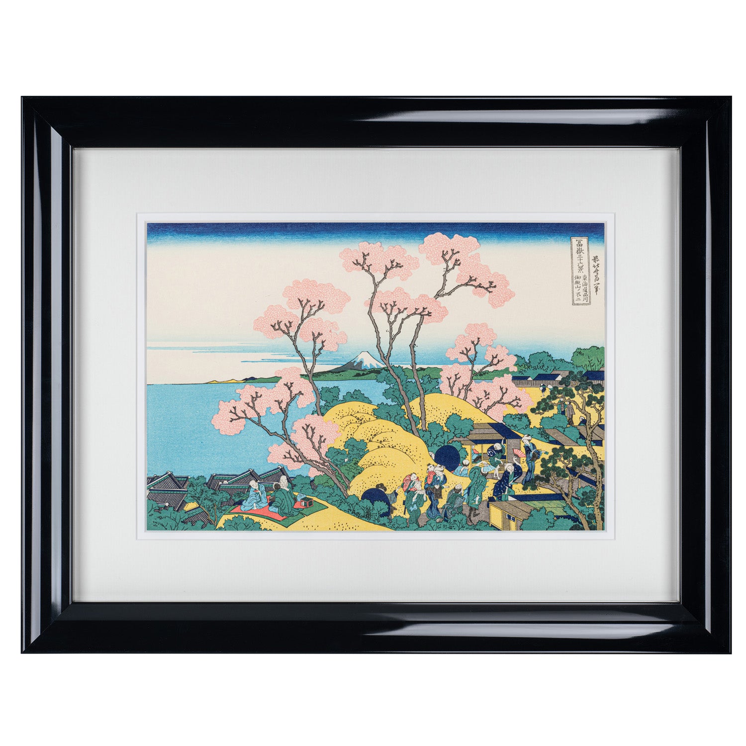 Framed Mount Fuji from Shinagawa Woodblock Print
