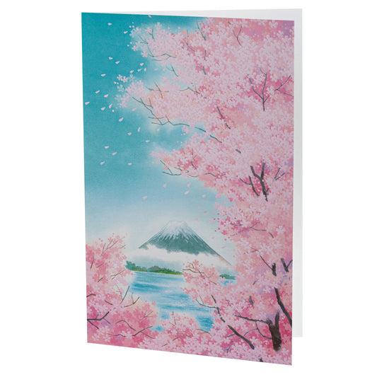 Mount Fuji in Springtime Japanese Card