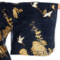 Navy Cotton Crane and Chrysanthemum Kimono
