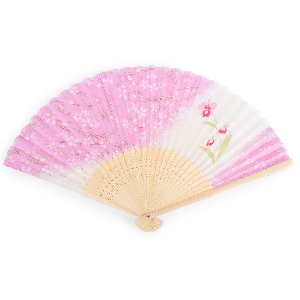 Pink Cherry Blossom Japanese Folding Fan
