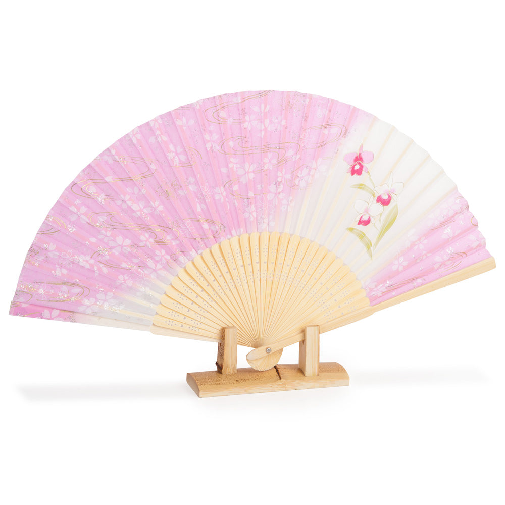 Pink Cherry Blossom Japanese Folding Fan