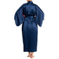 Premium Navy Silk Ladies Japanese Kimono