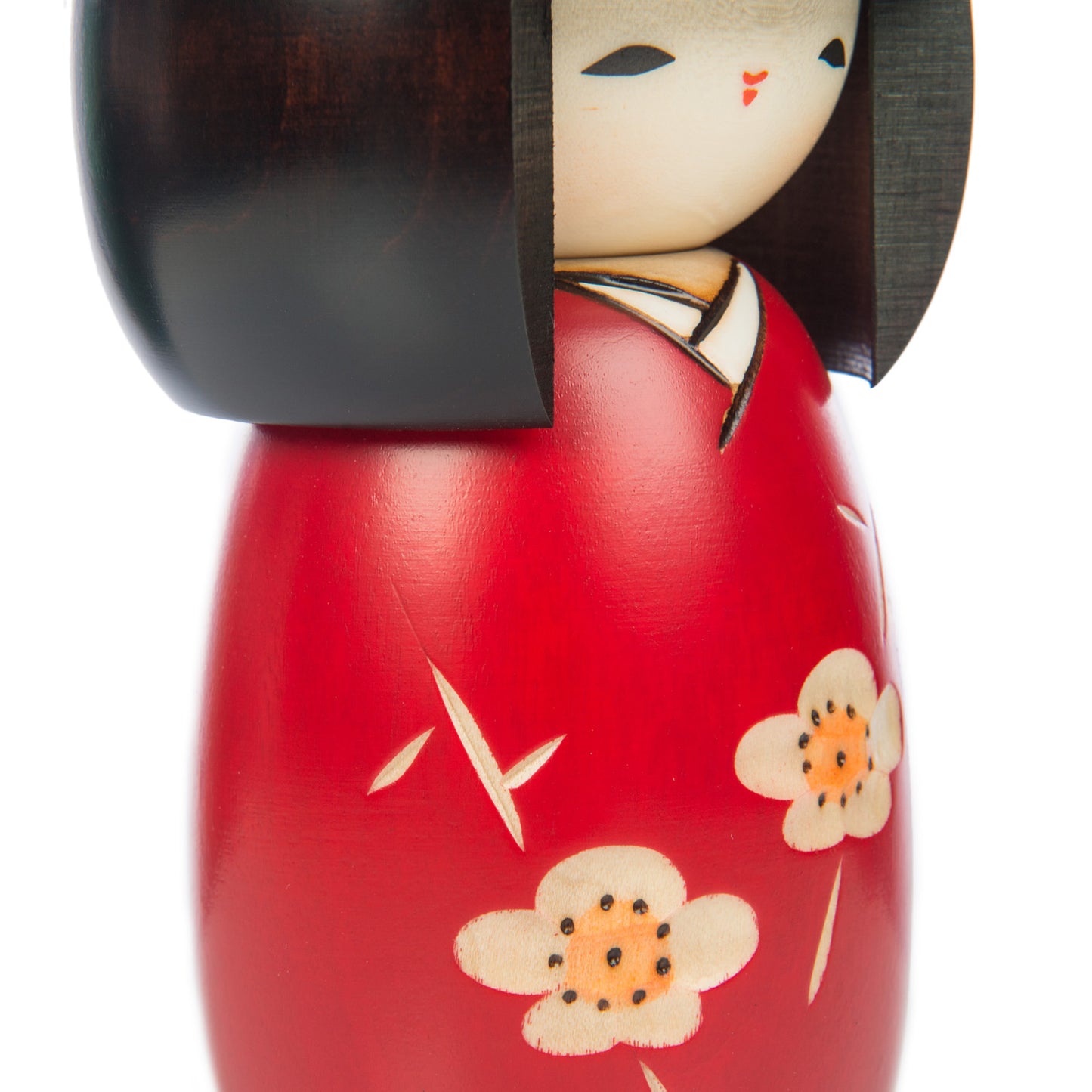 Pretty Girl Red Plum Japanese Kokeshi Doll