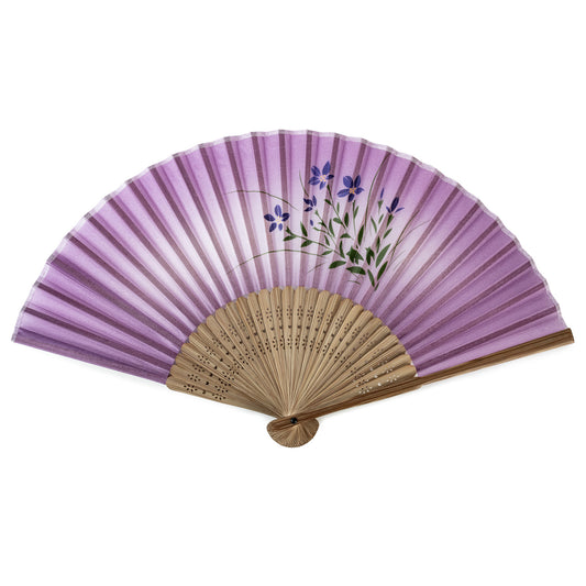 Purple Bellflower Japanese Folding Fan